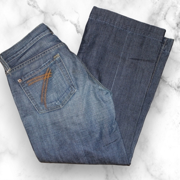 7 For All Mankind Dojo Jeans Bootcut Capri - Picture 1 of 6